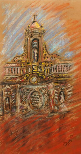 Iglesia / Chalk pastels on paper