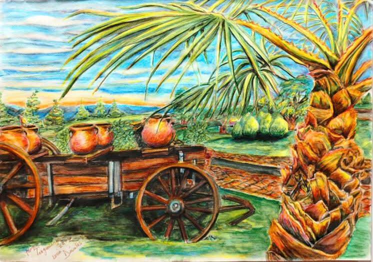 Vista del parque Tangamanga / Watercolor pencils on paper